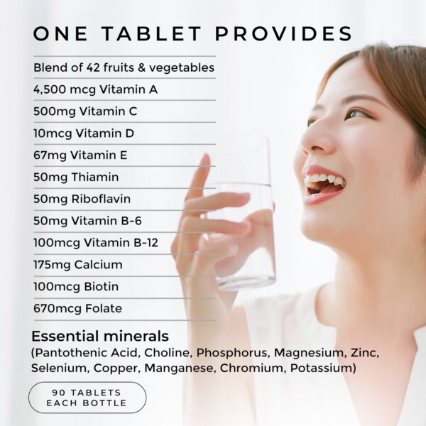 Daily Defense suplemento vitaminas A B D E Zinc Biotina Calcio