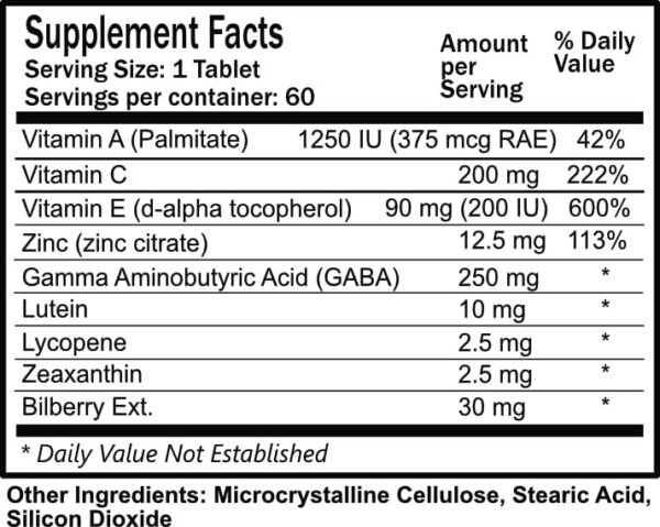 Version 1.0.0 Daily Eye-Vite Plus lista de ingredientes