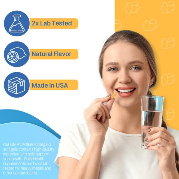 Version 1.0.0 Daily Health Omega 8060 etiqueta close-up