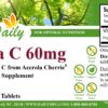 Frasco Daily Manufacturing Acerola C con etiqueta