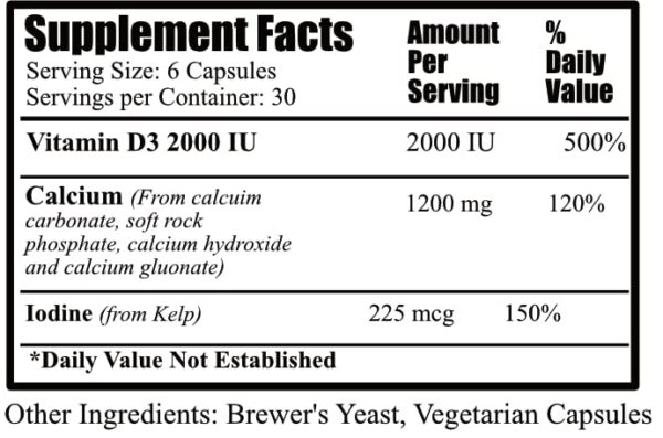 Etiqueta detallada AlkaMin calcio D3 yodo