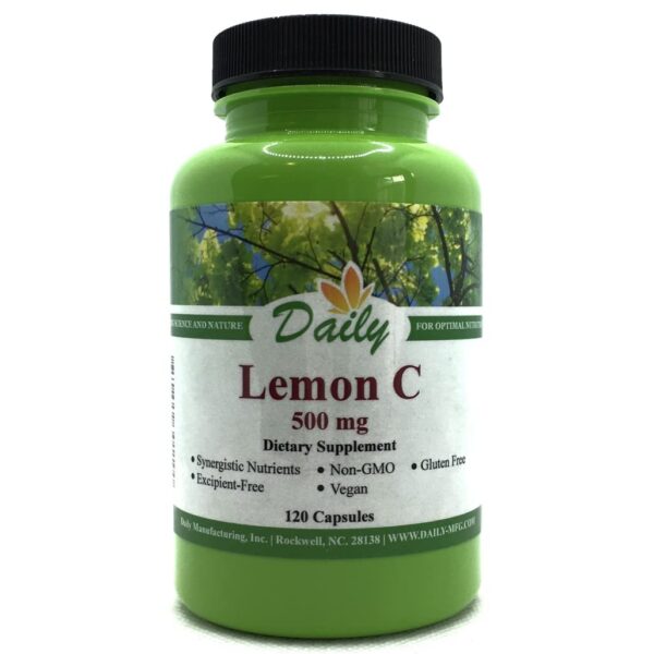 Daily Manufacturing Lemon C vitamina C 500mg botella 120 cápsulas