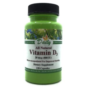 Frasco de Daily Manufacturing Vitamina D3 800 UI