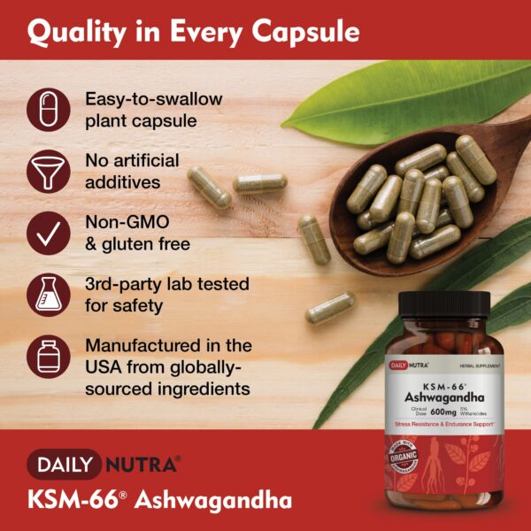 DailyNutra cápsulas KSM-66 Ashwagandha potencia antioxidante