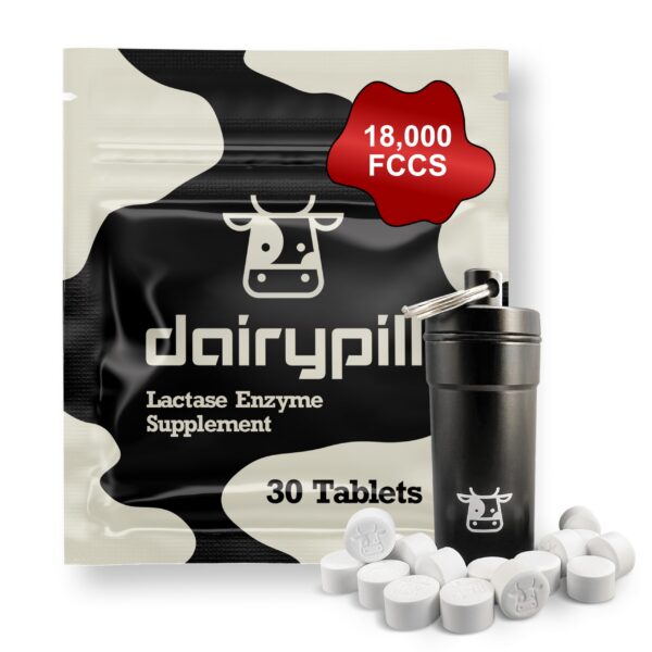 DairyPill lactasa cápsulas y envase frontal
