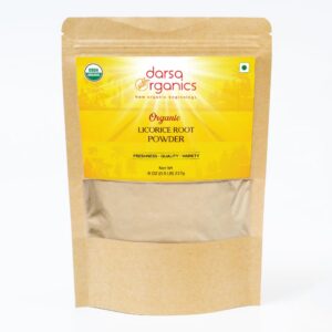 Version 1.0.0 Darsa Organics polvo raíz regaliz orgánico 8 oz empaquetado