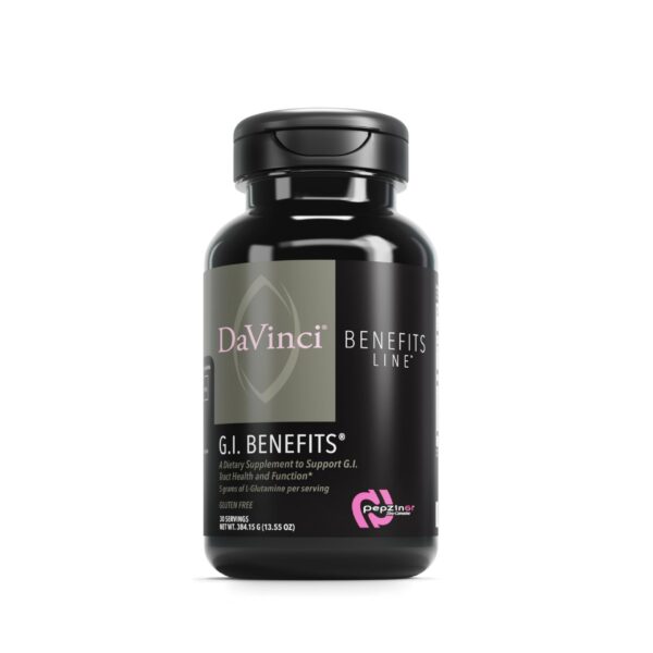 Version 1.0.0 DAVINCI GI Benefits polvo etiqueta frontal