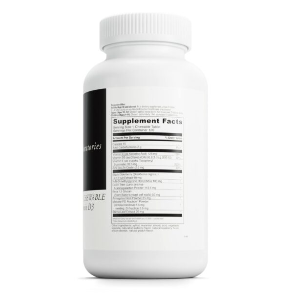 Frasco Davinci Labs Immuno-DMG con vitaminas C D3 E y saúco