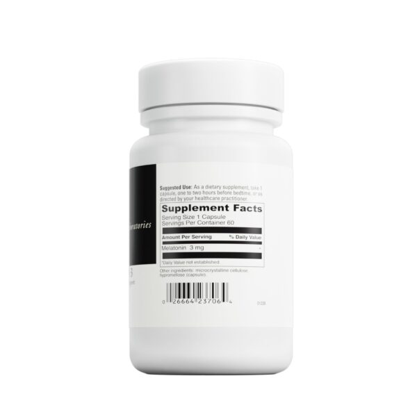 Etiqueta DaVinci Labs suplemento melatonina 3 mg sin gluten