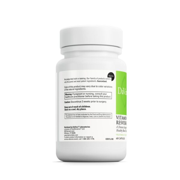 Frasco de cápsulas DAVINCI con etiqueta