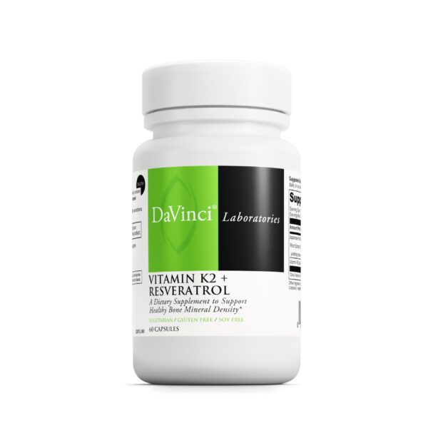 Frontal de DAVINCI Vitamin K2 & Resveratrol Cápsulas