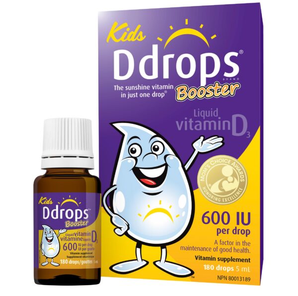 Ddrops Booster 600 UI frasco y etiqueta