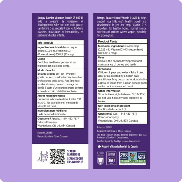 Frasco de vitamina D en solución líquida 5 ml