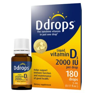 Ddrops gotas Vitamina D3 líquida 2000 IU para adultos