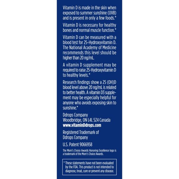 Version 1.0.0 Suplemento líquido Ddrops para fuerza ósea y dientes sanos