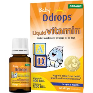 Ddrops vitaminas líquidas orgánicas A&D para bebés 60 gotas