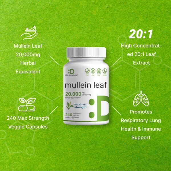 Suplemento natural de hoja de gordolobo para sistema respiratorio