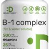 Botella de suplemento vitamina b1 con benfotiamina 240 cápsulas