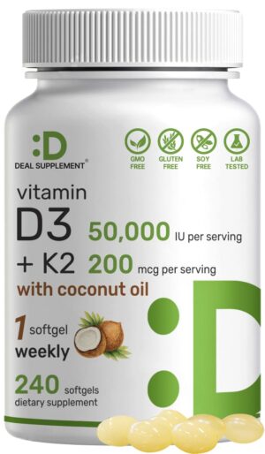 Version 1.0.0 Frasco DEAL SUPPLEMENT Vitamina D3 y K2 MK7 frontal
