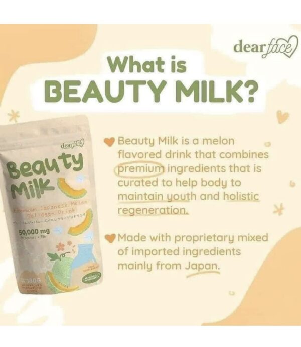 Etiqueta lateral Dear Face Beauty Milk Colageno