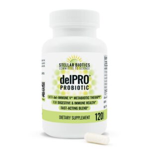 Del-Immune V + Delpro suplemento probiótico prebiótico 120 cápsulas