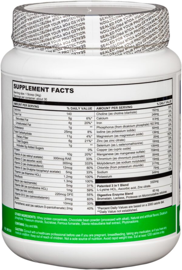 Del Mar Health Enable Shake etiqueta y envase