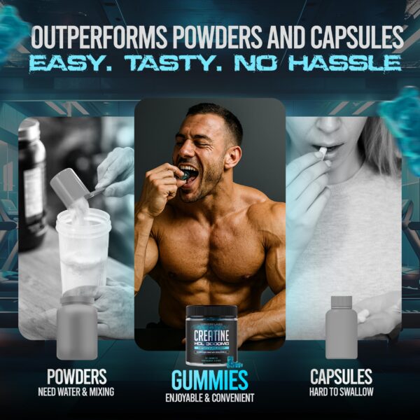 Gomitas creatina HCl textura masticable