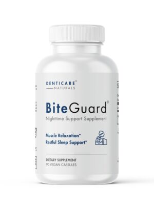 Version 1.0.0 Empaque de Denticare Bite-Guard y cápsulas blancas