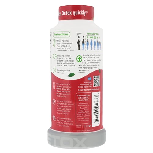 Version 1.0.0 Desintoxicante Herbal Clean QCarbo16 botella frontal 16 fl oz