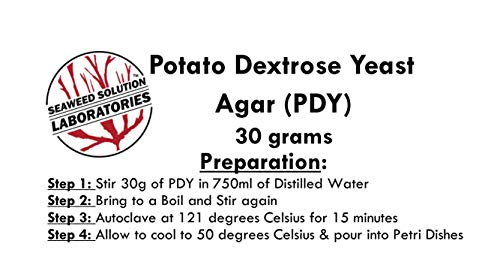 Detalle del agar deshidratado para cultivo en laboratorio