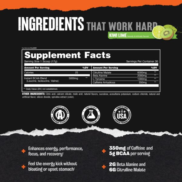 Detalle Animal Fury polvo pre entreno