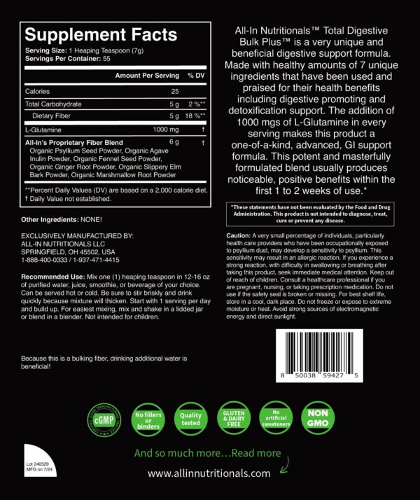 Detalle bolsa All In Nutritionals Polvo Digestivo Total