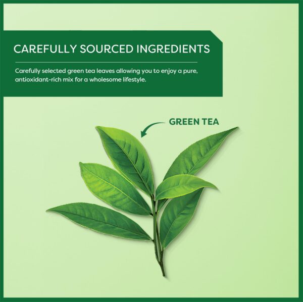 Detalle bolsita Té Verde Wissotzky antioxidante natural
