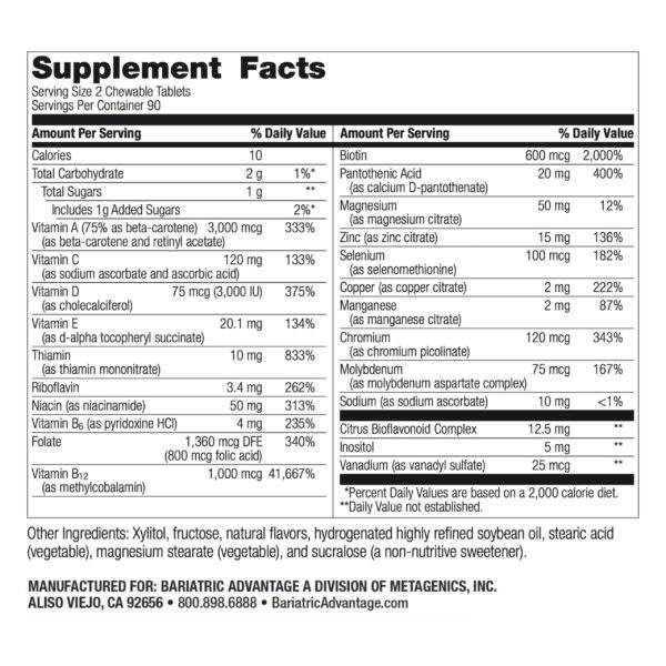 Version 1.0.0 Detalle botella Bariatric Advantage multivitamínico naranja 180 unidades