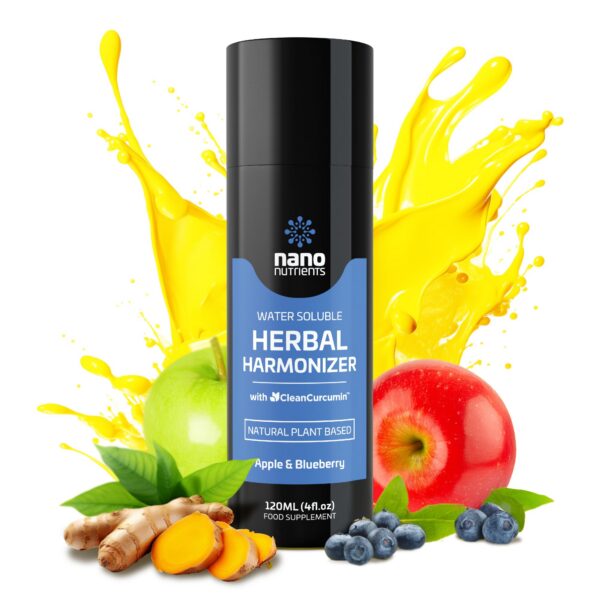 Version 1.0.0 Detalle botella Herbal Harmonizer antioxidante curcumina