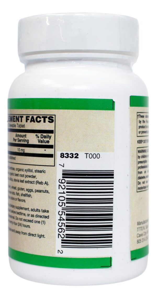 Detalle botella melatonina masticable AlchePharma 10 mg