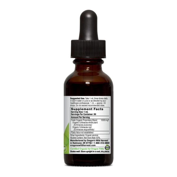 Detalle botella Oregon's Wild Harvest extracto de equinácea