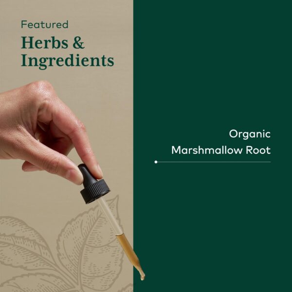 Detalle botella suplemento raíz de malvavisco Gaia Herbs PRO