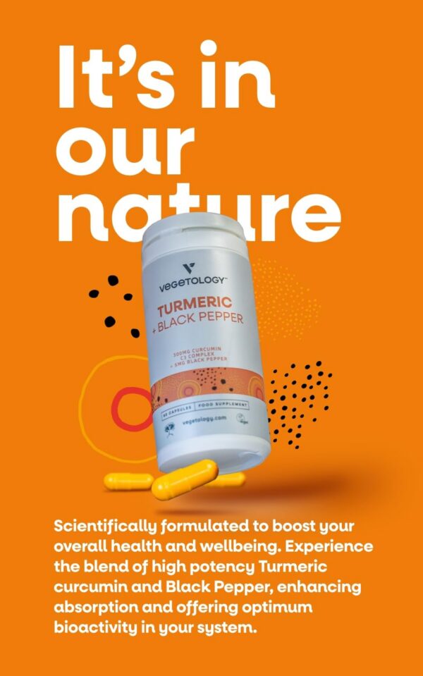 Version 1.0.0 Detalle botella suplementos veganos Vegetology cúrcuma
