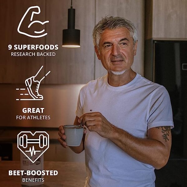 Detallado de café instantáneo orgánico UnBeetABrew