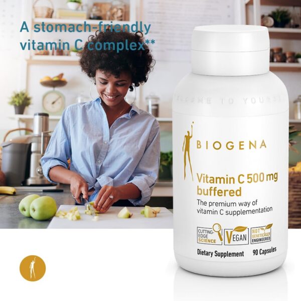 Detalle caja Biogena Vitamina C 500 mg buffered