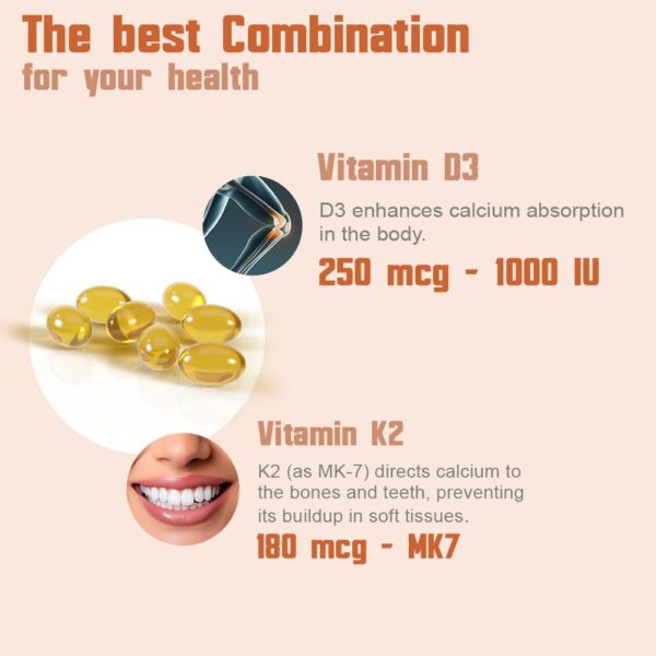 Detalle cápsula Health Dose vitamina D3 y K2