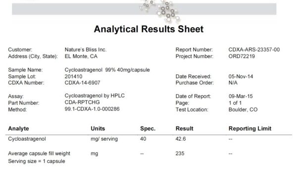 Version 1.0.0 Detalle cápsula Telomere Cycloastragenol anti-envejecimiento