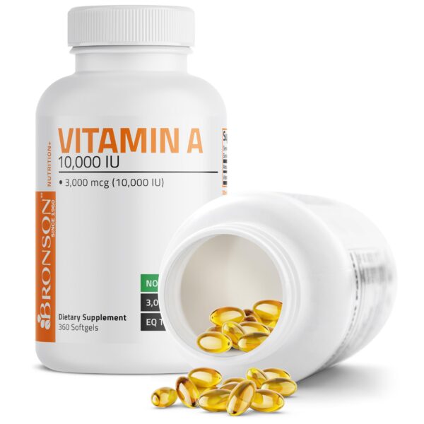 Detalle cápsula blanda Bronson Vitamina A para sistema inmune