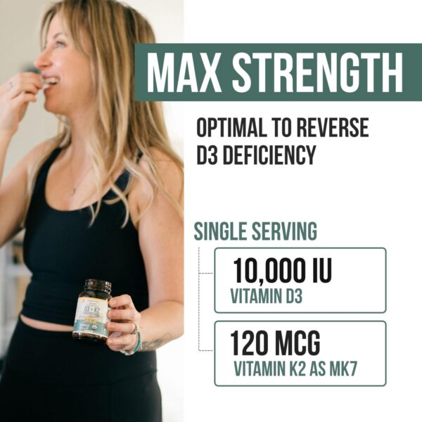 Detalle cápsula de Vitamina D3 y K2 de origen vegetal