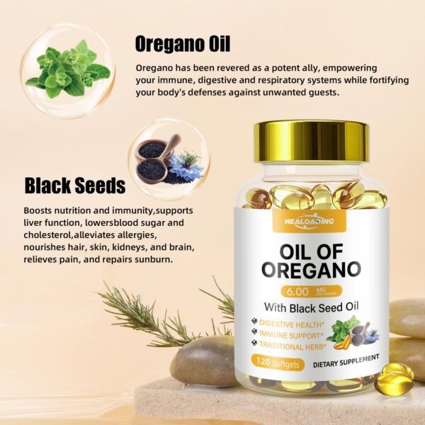 Detalle cápsulas Aceite de Orégano HEALOADING