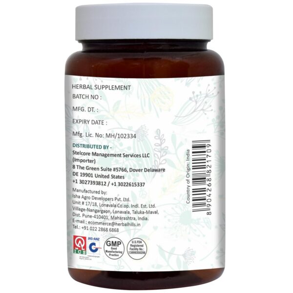 Detalle de cápsulas de aloe vera Ayurforest