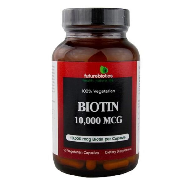 Detalle cápsulas biotina Futurebiotics 10,000 mcg para energía y metabolismo