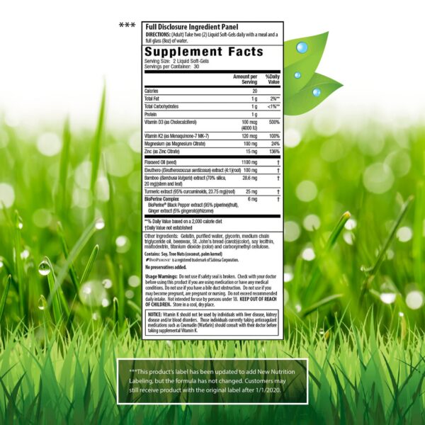 Detalle cápsulas blandas líquidas Irwin Naturals D3 K2