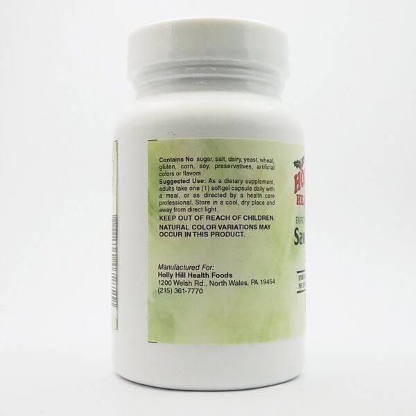 Detalle de cápsulas blandas Saw Palmetto estandarizado 320 MG